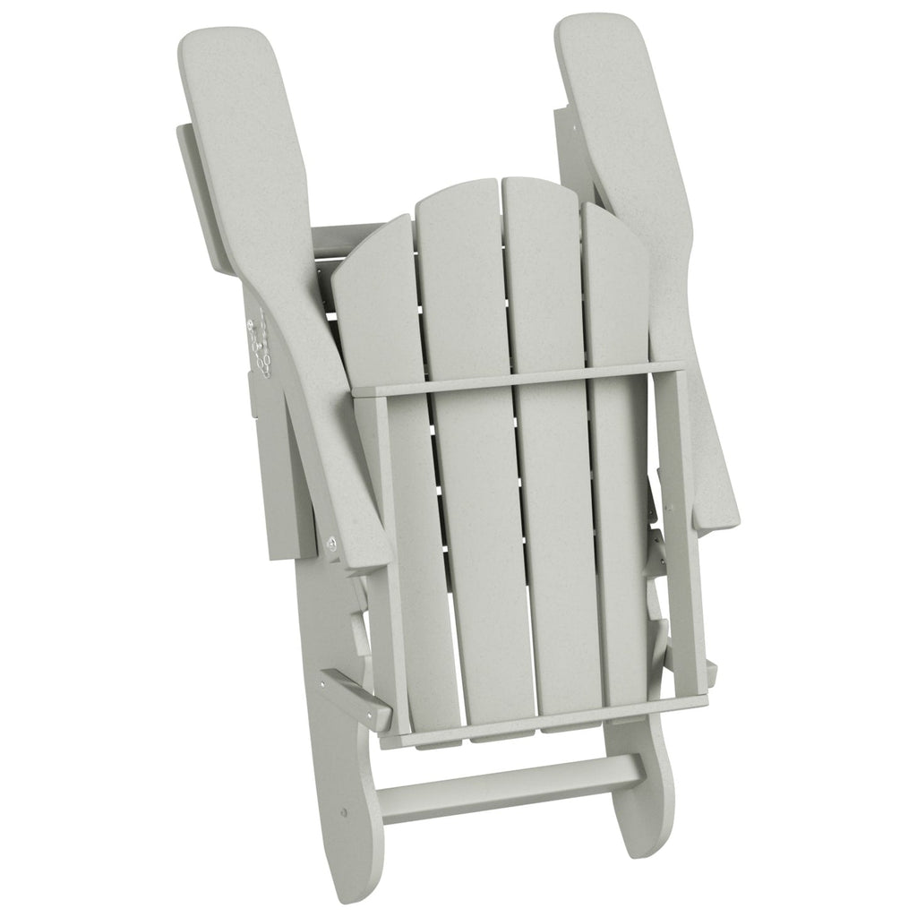Chaise Adirondack pliable Polytrends Laguna en PEHD, toutes saisons, avec table d'appoint (ensemble de 2 pièces)
