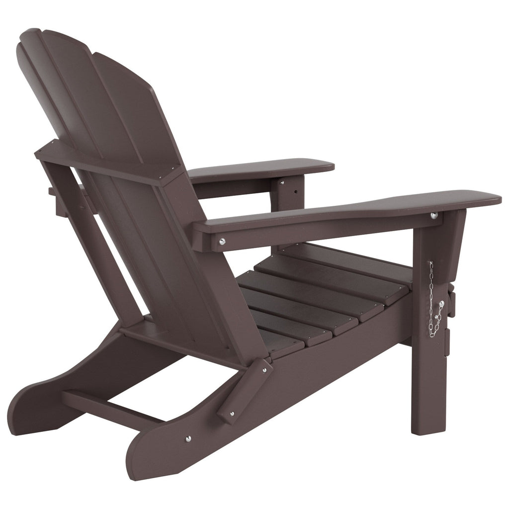Chaise Adirondack pliable Polytrends Laguna en PEHD, toutes saisons, avec table d'appoint (ensemble de 2 pièces)