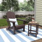 Chaise Adirondack pliable Polytrends Laguna en PEHD, toutes saisons, avec table d'appoint (ensemble de 2 pièces)