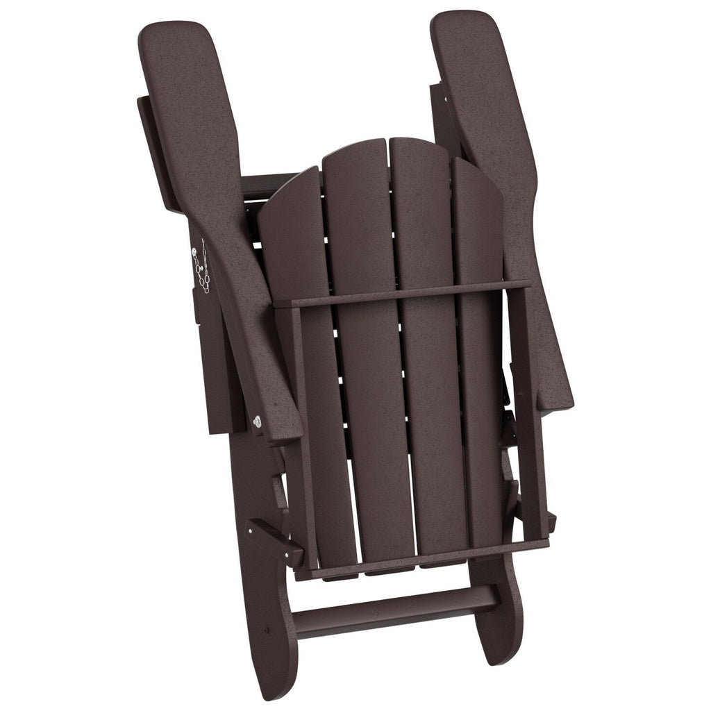 Chaise Adirondack pliable Polytrends Laguna en PEHD, toutes saisons, avec table d'appoint (ensemble de 2 pièces)