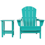 Chaise Adirondack pliable Polytrends Laguna en PEHD, toutes saisons, avec table d'appoint (ensemble de 2 pièces)