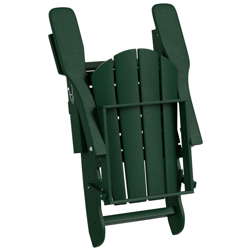 Chaise Adirondack pliable Polytrends Laguna en PEHD, toutes saisons, avec table d'appoint (ensemble de 2 pièces)