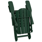 Chaise Adirondack pliable Polytrends Laguna en PEHD, toutes saisons, avec table d'appoint (ensemble de 2 pièces)