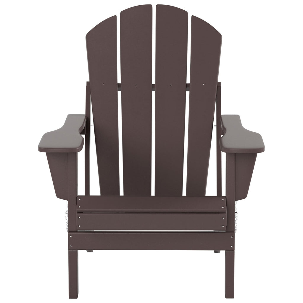 Chaise Adirondack pliable Polytrends Laguna en PEHD, toutes saisons, avec table d'appoint (ensemble de 2 pièces)