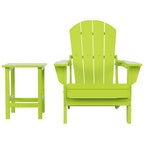 Chaise Adirondack pliable Polytrends Laguna en PEHD, toutes saisons, avec table d'appoint (ensemble de 2 pièces)