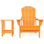 Chaise Adirondack pliable Polytrends Laguna en PEHD, toutes saisons, avec table d'appoint (ensemble de 2 pièces)