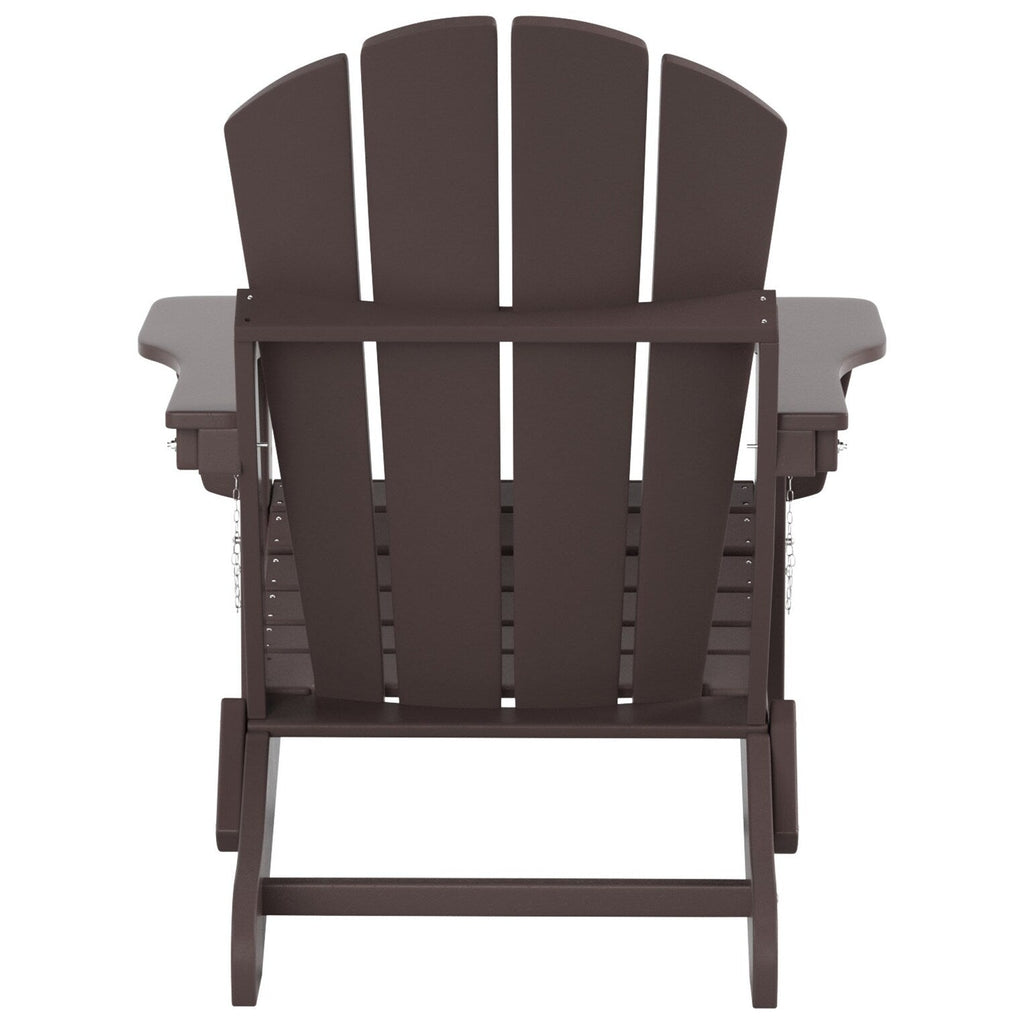 Chaise Adirondack pliable Polytrends Laguna en PEHD, toutes saisons, avec table d'appoint (ensemble de 2 pièces)