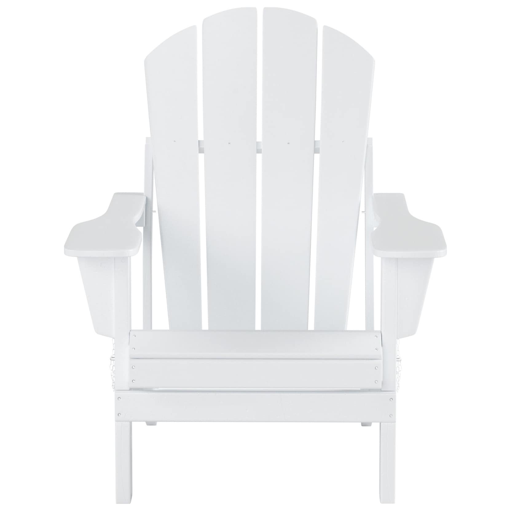 Chaise Adirondack pliable Polytrends Laguna en PEHD, toutes saisons, avec table d'appoint (ensemble de 2 pièces)