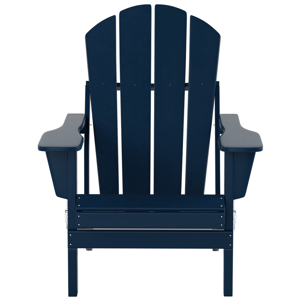 Chaise Adirondack pliable Polytrends Laguna en PEHD, toutes saisons, avec table d'appoint (ensemble de 2 pièces)