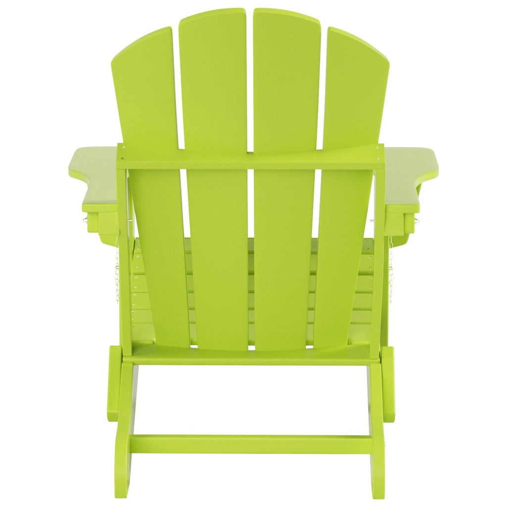 Chaise Adirondack pliable Polytrends Laguna en PEHD, toutes saisons, avec table d'appoint (ensemble de 2 pièces)