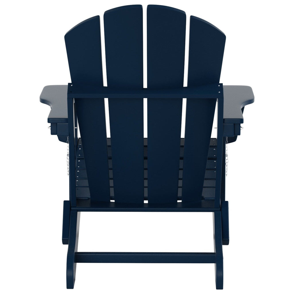 Chaise Adirondack pliable Polytrends Laguna en PEHD, toutes saisons, avec table d'appoint (ensemble de 2 pièces)