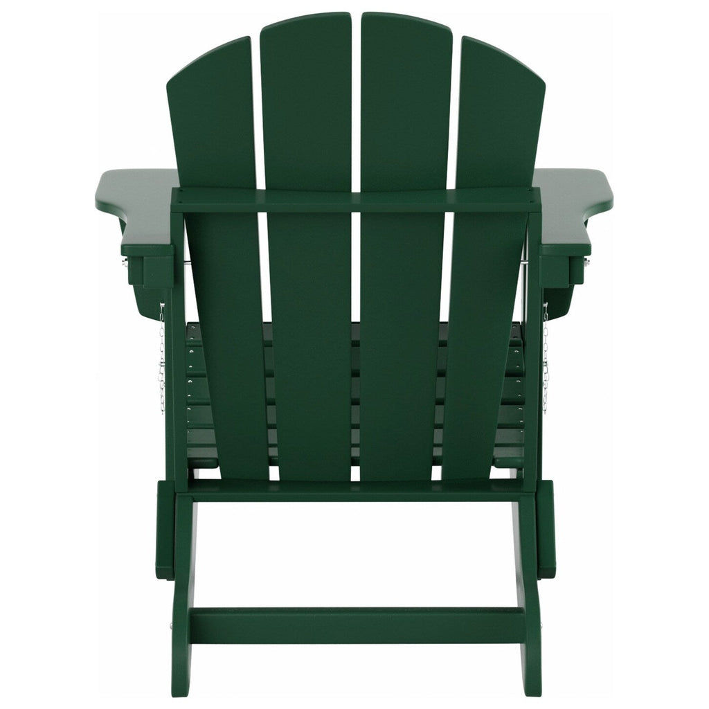 Chaise Adirondack pliable Polytrends Laguna en PEHD, toutes saisons, avec table d'appoint (ensemble de 2 pièces)
