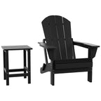 Chaise Adirondack pliable Polytrends Laguna en PEHD, toutes saisons, avec table d'appoint (ensemble de 2 pièces)