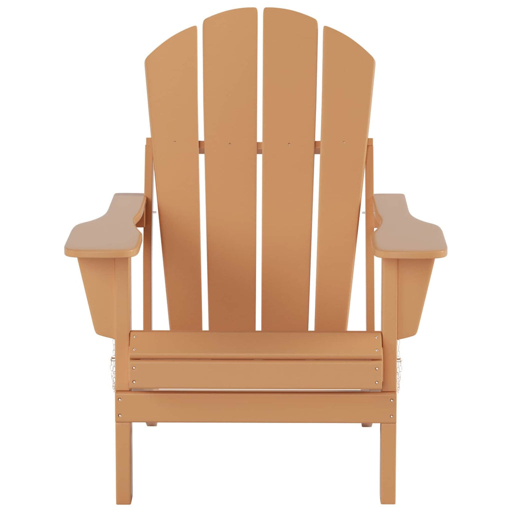 Chaise Adirondack pliable Polytrends Laguna en PEHD, toutes saisons, avec table d'appoint (ensemble de 2 pièces)