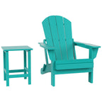 Chaise Adirondack pliable Polytrends Laguna en PEHD, toutes saisons, avec table d'appoint (ensemble de 2 pièces)