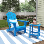 Chaise Adirondack pliable Polytrends Laguna en PEHD, toutes saisons, avec table d'appoint (ensemble de 2 pièces)