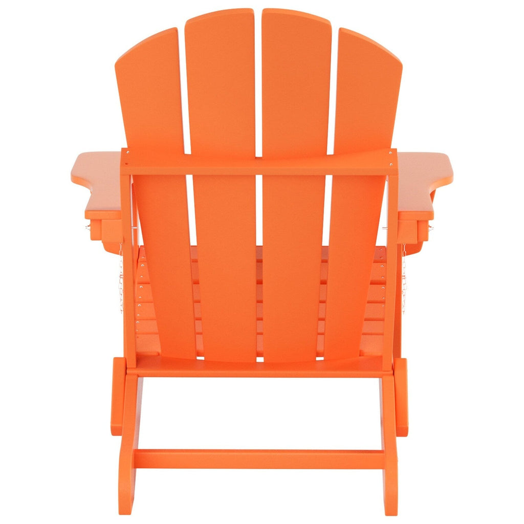 Chaise Adirondack pliable Polytrends Laguna en PEHD, toutes saisons, avec table d'appoint (ensemble de 2 pièces)