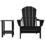 Chaise Adirondack pliable Polytrends Laguna en PEHD, toutes saisons, avec table d'appoint (ensemble de 2 pièces)