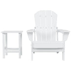 Chaise Adirondack pliable Polytrends Laguna en PEHD, toutes saisons, avec table d'appoint (ensemble de 2 pièces)