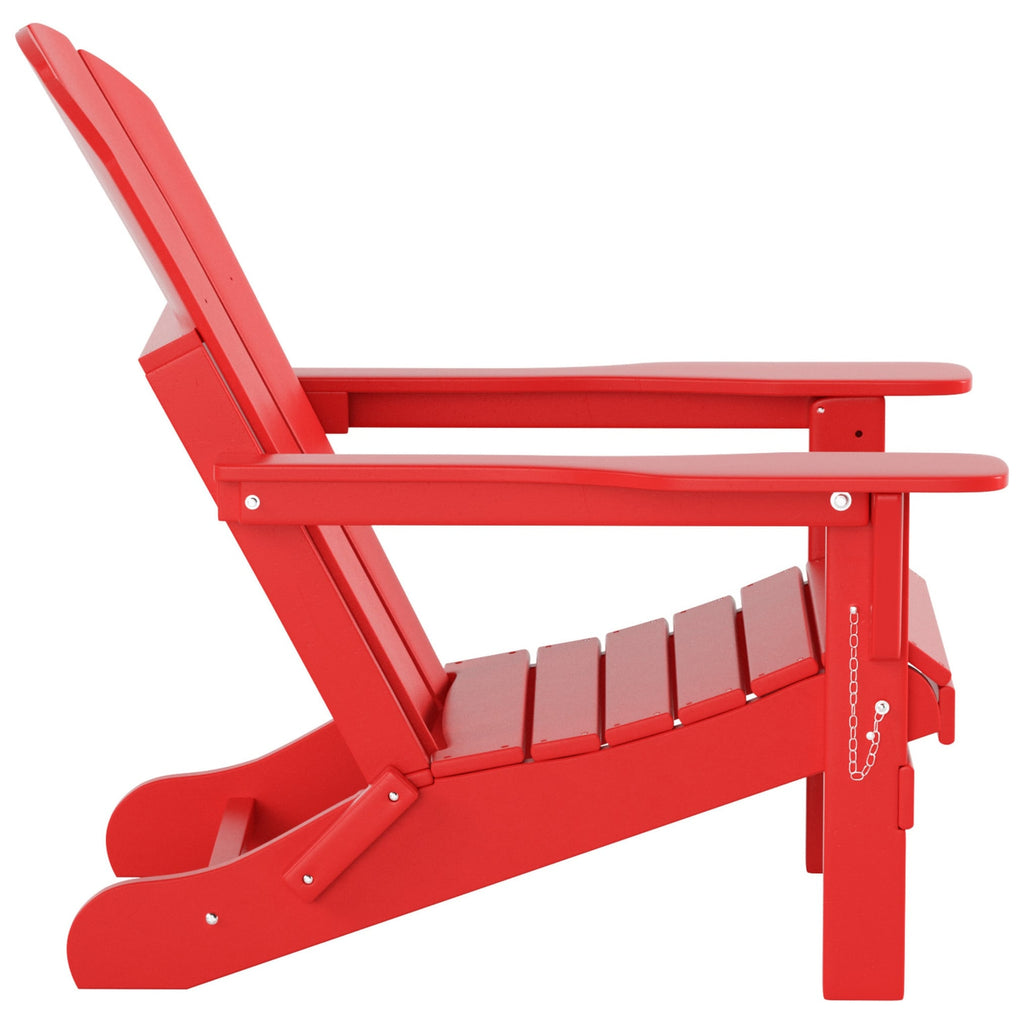 Chaise Adirondack pliable Polytrends Laguna en PEHD, toutes saisons, avec table d'appoint (ensemble de 2 pièces)