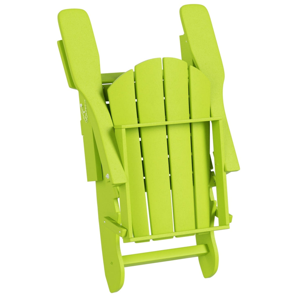 Chaise Adirondack pliable Polytrends Laguna en PEHD, toutes saisons, avec table d'appoint (ensemble de 2 pièces)