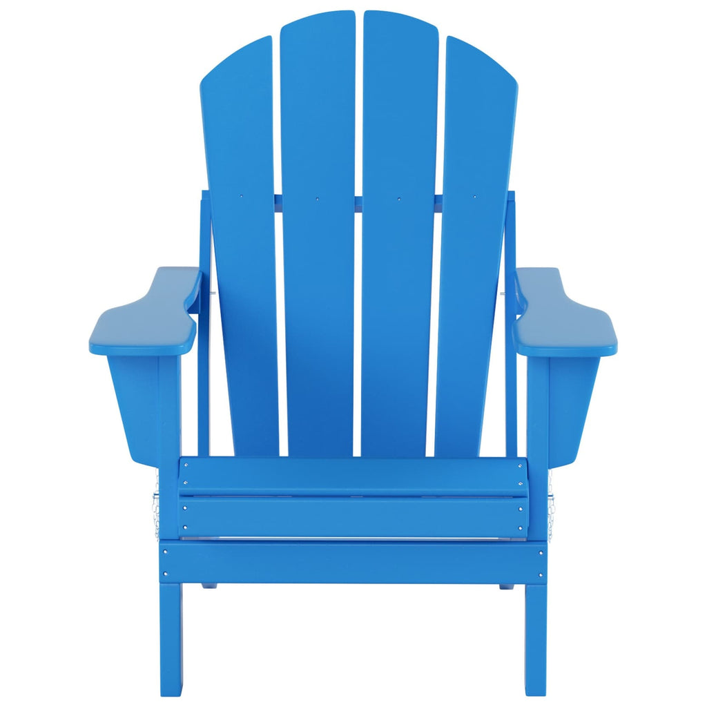 Chaise Adirondack pliable Polytrends Laguna en PEHD, toutes saisons, avec table d'appoint (ensemble de 2 pièces)