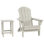 Chaise Adirondack pliable Polytrends Laguna en PEHD, toutes saisons, avec table d'appoint (ensemble de 2 pièces)