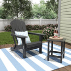 Chaise Adirondack pliable Polytrends Laguna en PEHD, toutes saisons, avec table d'appoint (ensemble de 2 pièces)