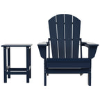 Chaise Adirondack pliable Polytrends Laguna en PEHD, toutes saisons, avec table d'appoint (ensemble de 2 pièces)