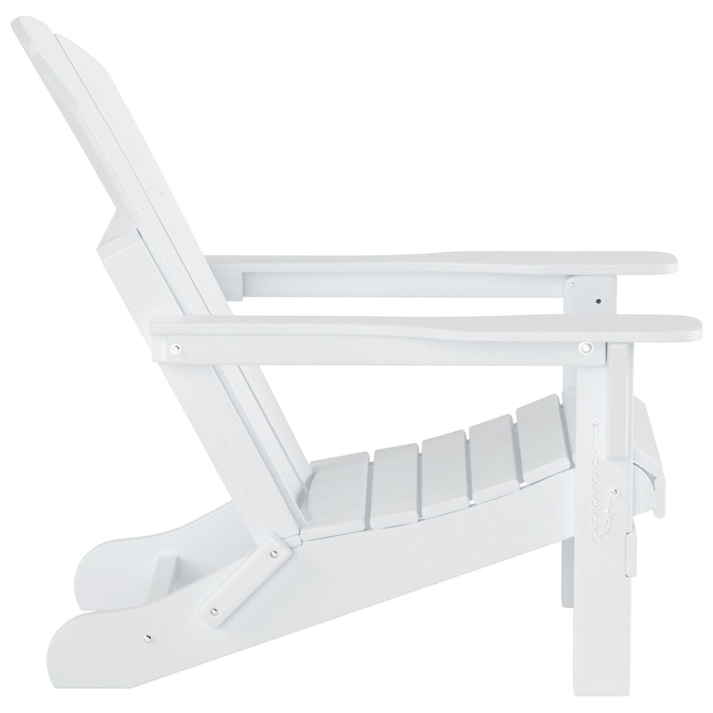 Chaise Adirondack pliable Polytrends Laguna en PEHD, toutes saisons, avec table d'appoint (ensemble de 2 pièces)