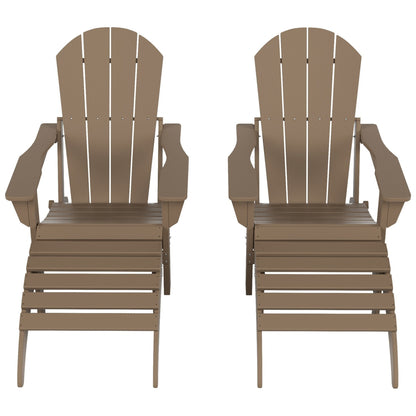 Chaises Adirondack pliables Polytrends Laguna en PEHD, toutes saisons, avec poufs (ensemble de 5 pièces)
