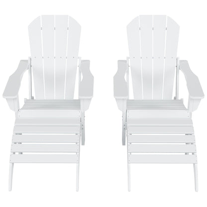 Chaises Adirondack pliables Polytrends Laguna en PEHD, toutes saisons, avec poufs (ensemble de 5 pièces)