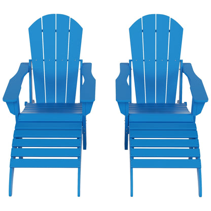 Chaises Adirondack pliables Polytrends Laguna en PEHD, toutes saisons, avec poufs (ensemble de 5 pièces)