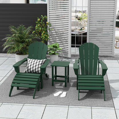 Ensemble de 5 chaises Adirondack pliables Polytrends Laguna en PEHD pour patio extérieur, toutes saisons