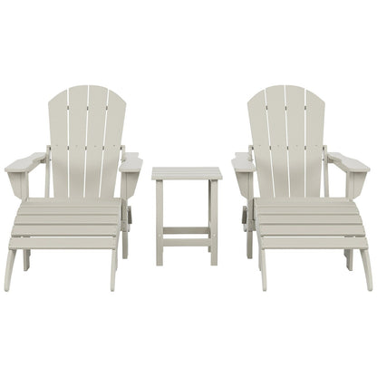 Ensemble de 5 chaises Adirondack pliables Polytrends Laguna en PEHD pour patio extérieur, toutes saisons