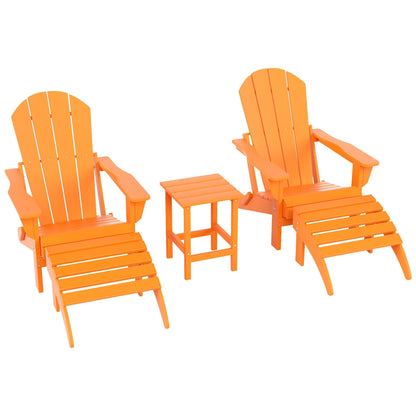 Ensemble de 5 chaises Adirondack pliables Polytrends Laguna en PEHD pour patio extérieur, toutes saisons
