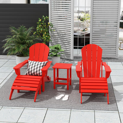 Ensemble de 5 chaises Adirondack pliables Polytrends Laguna en PEHD pour patio extérieur, toutes saisons