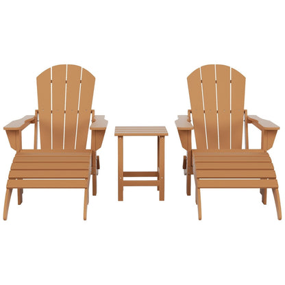 Ensemble de 5 chaises Adirondack pliables Polytrends Laguna en PEHD pour patio extérieur, toutes saisons
