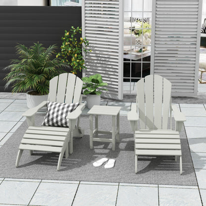 Ensemble de 5 chaises Adirondack pliables Polytrends Laguna en PEHD pour patio extérieur, toutes saisons