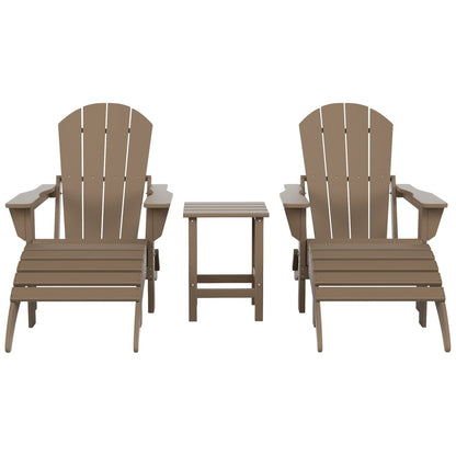 Ensemble de 5 chaises Adirondack pliables Polytrends Laguna en PEHD pour patio extérieur, toutes saisons