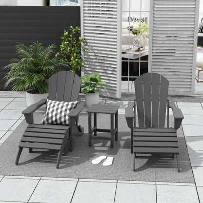 Ensemble de 5 chaises Adirondack pliables Polytrends Laguna en PEHD pour patio extérieur, toutes saisons