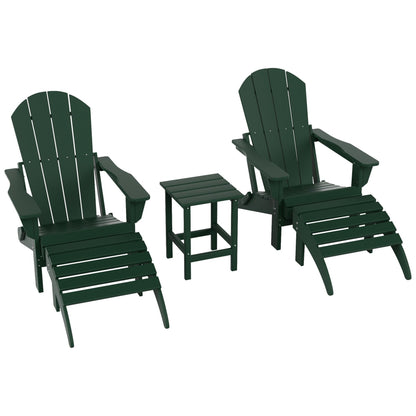 Ensemble de 5 chaises Adirondack pliables Polytrends Laguna en PEHD pour patio extérieur, toutes saisons