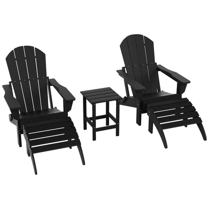 Ensemble de 5 chaises Adirondack pliables Polytrends Laguna en PEHD pour patio extérieur, toutes saisons