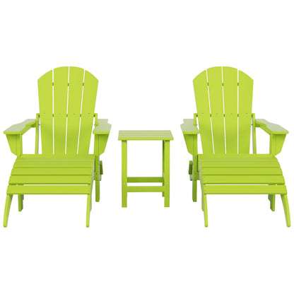 Ensemble de 5 chaises Adirondack pliables Polytrends Laguna en PEHD pour patio extérieur, toutes saisons