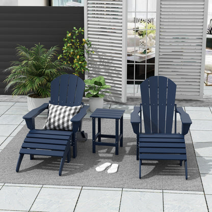 Ensemble de 5 chaises Adirondack pliables Polytrends Laguna en PEHD pour patio extérieur, toutes saisons