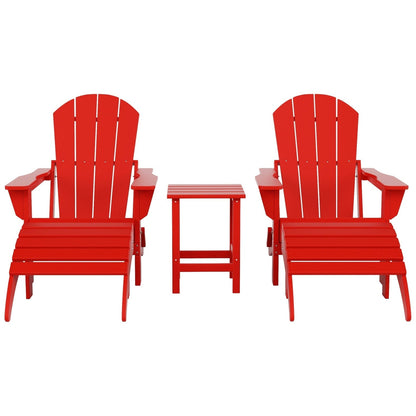 Ensemble de 5 chaises Adirondack pliables Polytrends Laguna en PEHD pour patio extérieur, toutes saisons