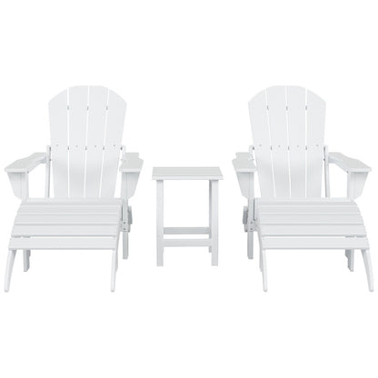 Ensemble de 5 chaises Adirondack pliables Polytrends Laguna en PEHD pour patio extérieur, toutes saisons