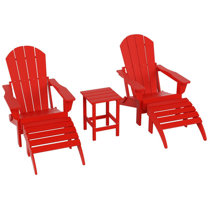 Ensemble de 5 chaises Adirondack pliables Polytrends Laguna en PEHD pour patio extérieur, toutes saisons