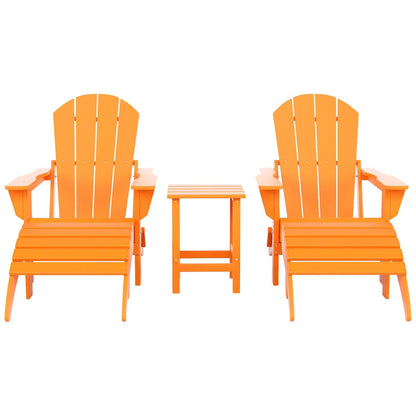Ensemble de 5 chaises Adirondack pliables Polytrends Laguna en PEHD pour patio extérieur, toutes saisons