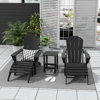 Ensemble de 5 chaises Adirondack pliables Polytrends Laguna en PEHD pour patio extérieur, toutes saisons